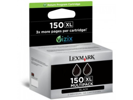 Cartouche Lexmark 150XL Noir (1500 pages) - Lot de 2
