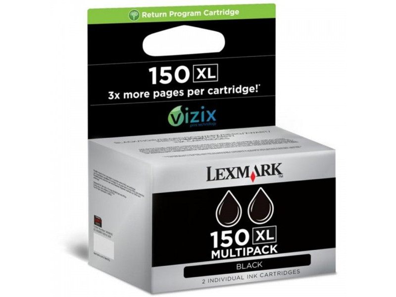 Cartouche Lexmark 150XL Noir (1500 pages) - Lot de 2