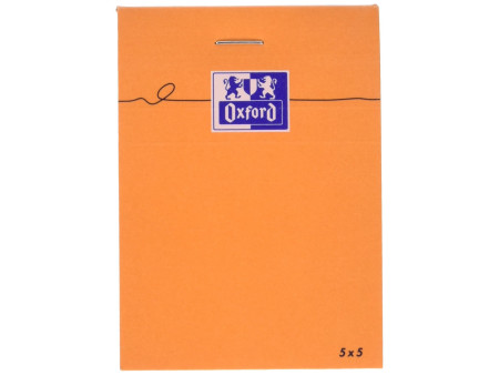 Oxford Bloc-notes, 74x105 mm, quadrillé, 80 feuilles, orange