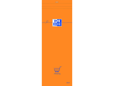 Oxford Bloc-notes, 74 x 210 mm, quadrillé,80 feuilles,orange