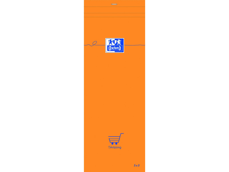 Oxford Bloc-notes, 74 x 210 mm, quadrillé,80 feuilles,orange