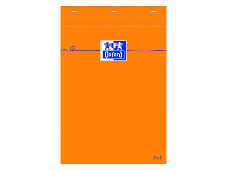 Oxford Bloc-notes, A6, quadrillé, 80 feuilles, orange