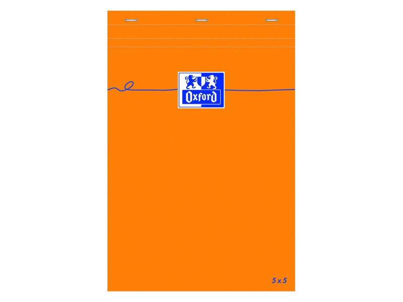 Oxford Bloc-notes, A6, quadrillé, 80 feuilles, orange