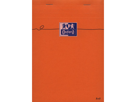 Oxford Bloc-notes, A5, quadrillé, 80 feuilles, orange