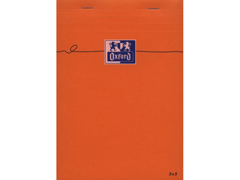 Oxford Bloc-notes, A5, quadrillé, 80 feuilles, orange
