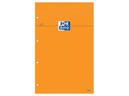Oxford Bloc-notes, 210 x 315, quadrillé, 80 feuilles, orange