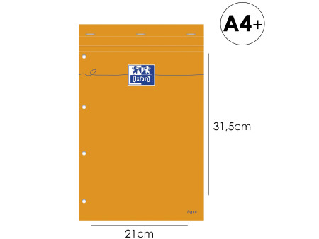 Oxford Bloc-notes, 210 x 315, ligné - avec marge, 160 pages