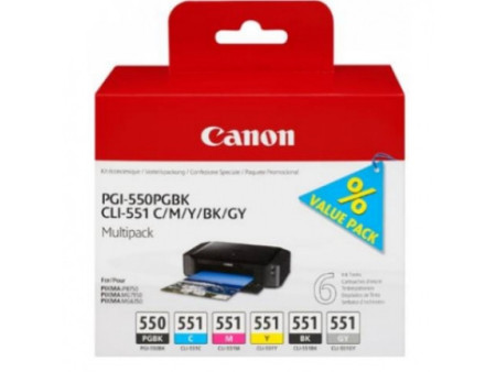 Multipack Canon PGI550/CLI551 pgbk/c/m/y/bk/gy (6 cartouche)