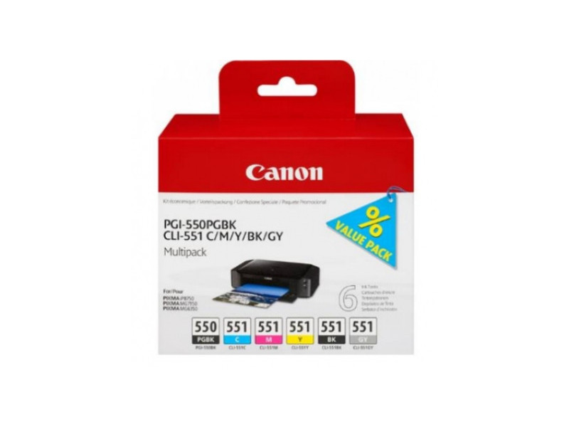 Multipack Canon PGI550/CLI551 pgbk/c/m/y/bk/gy (6 cartouche)