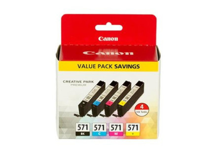 canon cartouche jet d'encre rainbow pack cli-571 c/m/y/bk pack 4