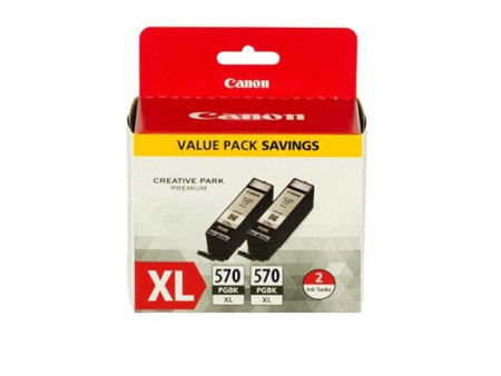 canon cartouche jet d'encre noir pgi-570xl bk twin (pack 2)