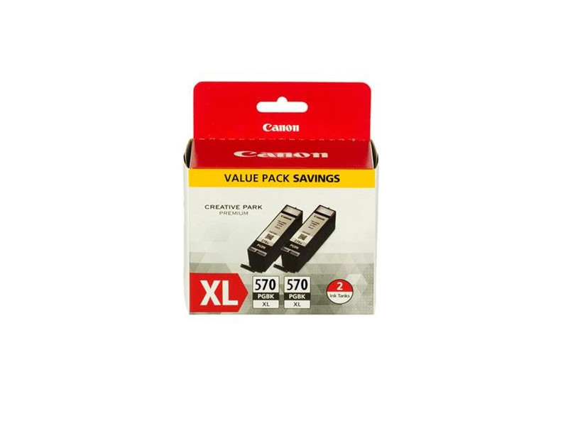 canon cartouche jet d'encre noir pgi-570xl bk twin (pack 2)