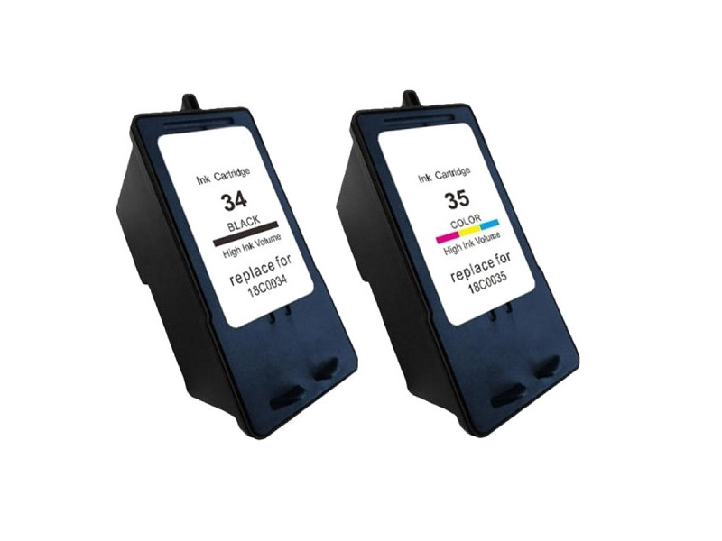 Lot de 2 cartouches compatibles Lexmark 34XL + 35XL