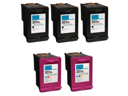 Multipack compatible HP 301 XL Noir + Couleur (5 cartouches)