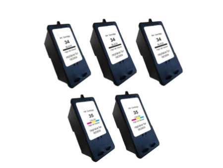 Lot de 5 cartouches compatibles Lexmark 34XL + 35XL