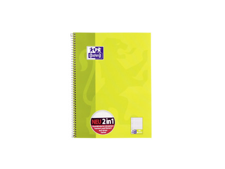 Oxford cahier à spirale 'KarLi', format A4+, vert, 160 pages