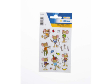 HERMA Stickers MAGIC "souris amusantes", transpuffy