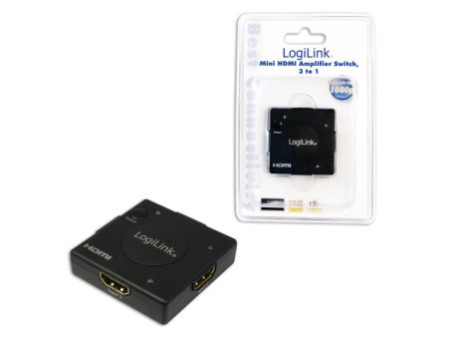 LogiLink HD0006 Commutateur HDMI Mini 3 Entrées/1 Sortie 1080p Noir