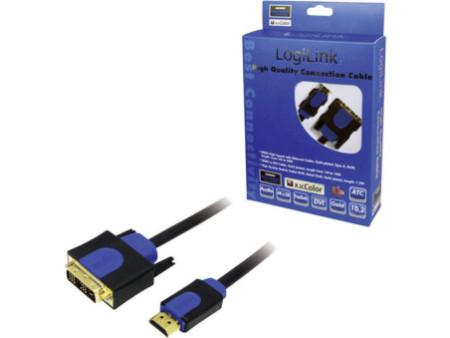 LogiLink Câble HDMI High Speed, HDMI - DVI-D, 1 m
