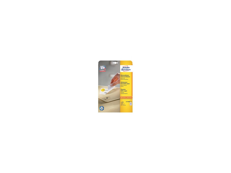 AVERY Zweckform étiquettes Stick+Lift, 63,5 x 38,1 mm, blanc
