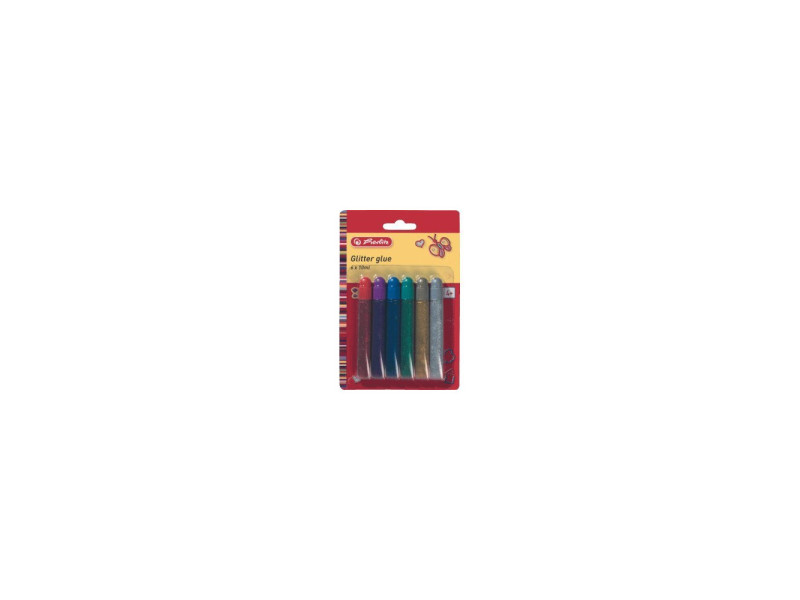 herlitz Colle Glitter, tubes assortis, 6 x 10 ml