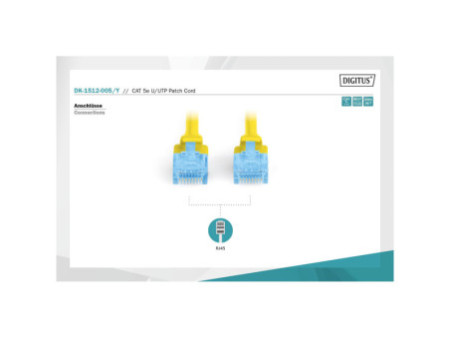 DIGITUS Câble patch Premium, Cat.5e, U/UTP, 0,5 m, jaune