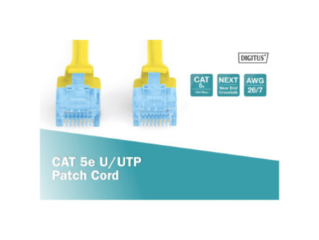 DIGITUS Câble patch Premium, Cat.5e, U/UTP, 0,5 m, jaune