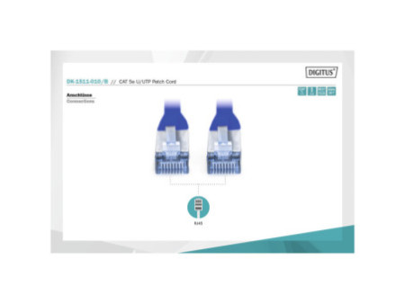 DIGITUS Câble patch Premium, Cat.5e, U/UTP, 1,0 m, bleu