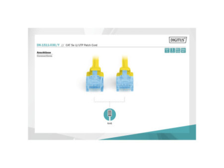 DIGITUS Câble patch Premium, Cat.5e, U/UTP, 3,0 m, jaune