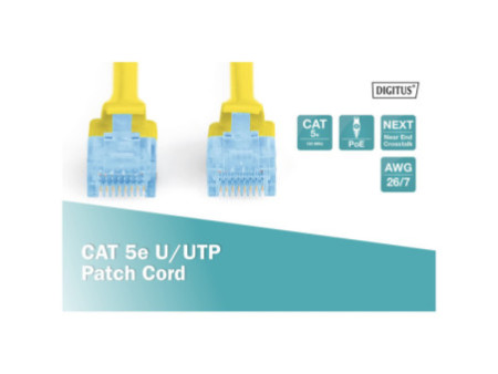DIGITUS Câble patch Premium, Cat.5e, U/UTP, 3,0 m, jaune