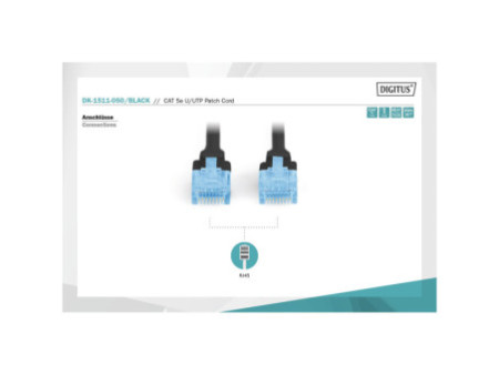 DIGITUS Câble patch Premium, Cat.5e, U/UTP, 5 m, noir