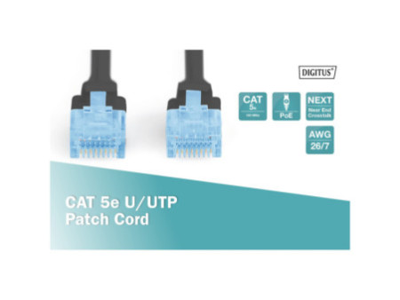 DIGITUS Câble patch Premium, Cat.5e, U/UTP, 5 m, noir