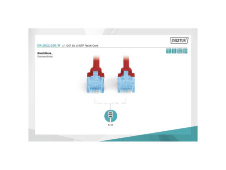 DIGITUS Câble patch Premium, Cat.5e, U/UTP, 10,0 m, rouge