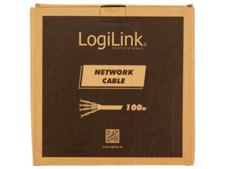 LogiLink Câble patch, Cat. 5e, F/UTP, 100 m, gris