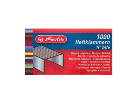 herlitz Agrafes 24/6, en métal, contenu: 1.000 pièces