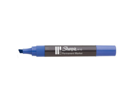 Sharpie W10 marqueur permanent, pointe biseautée, bleu