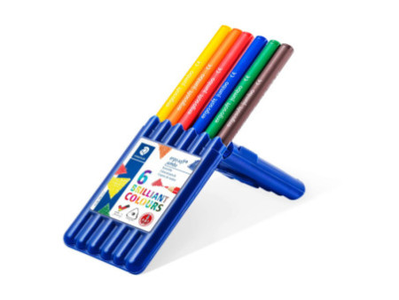 STAEDTLER Crayons de couleur ergosoft gros module, étui de 6