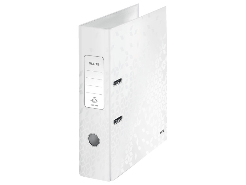 LEITZ classeur à levier WOW 180º, A4, 80 mm, blanc perle