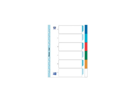 Oxford Intercalaires en plastique, uni, A4, 8 touches