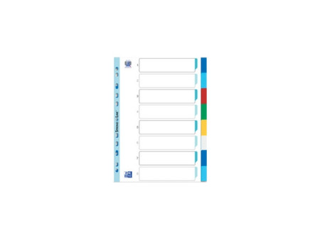 Oxford Intercalaires en plastique, uni, A4, 8 touches