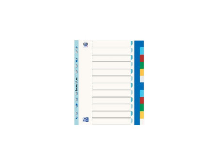 Oxford Intercalaires en plastique, uni, A4, 8 touches