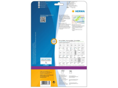 HERMA étiquettes étuis de CD/DVD SPECIAL,121,5 x 117,5 mm