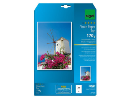 sigel papier photo jet d'encre Top, A4, brillant, 170 g/m2