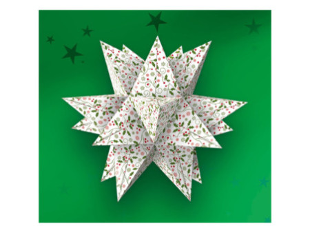 URSUS Papier origami étoile Aurelio "Ilex", blanc/rouge/vert