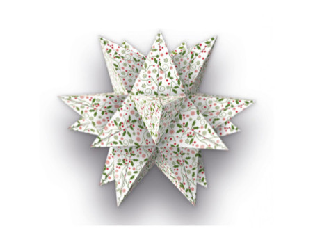 URSUS Papier origami étoile Aurelio "Ilex", blanc/rouge/vert