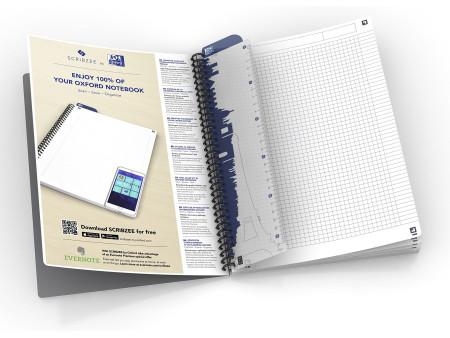 Oxford Carnet à spirale 'Essentials' B5 180 pages, quadrillé