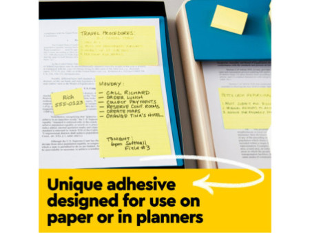3M Post-it 100 feuilles/bloc, 76 x 76 mm, jaune, ligné