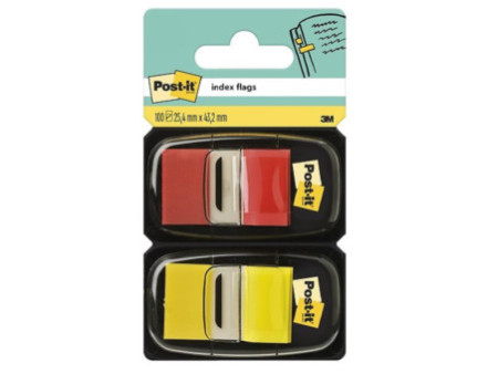 3M Post-it Index, rouge/jaune, effilé, pack avantageux
