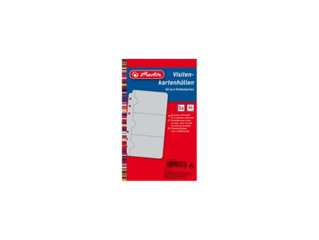 herlitz pochettes perforées pour cartes de visite, (L)110 x