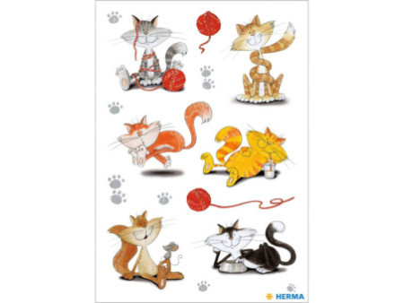 HERMA sticker DECOR "chats rigolos", scintillant
